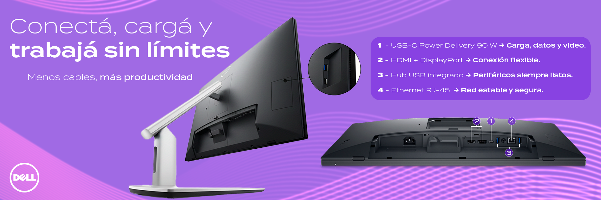 Disfrutá de colores vibrantes y ángulos de visión consistentes gracias a su cobertura 99% sRGB y tecnología ComfortView Plus que reduce la luz azul sin distorsionar los tonos. Incluye puertos HDMI, DisplayPort y salida USB para conectar periféricos, además de compatibilidad con montaje VESA. Perfecto para diseñadores, educadores o profesionales que requieren interacción directa con la pantalla.